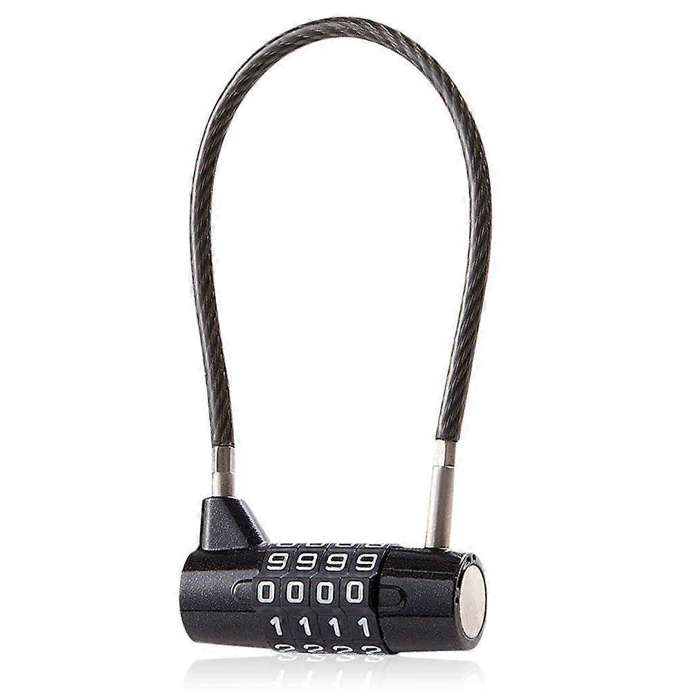 Combination Padlock, Steel Cable Lock, 17.5 cm Shackle, With Combination Code, For Bicycle And Garden Furniture
