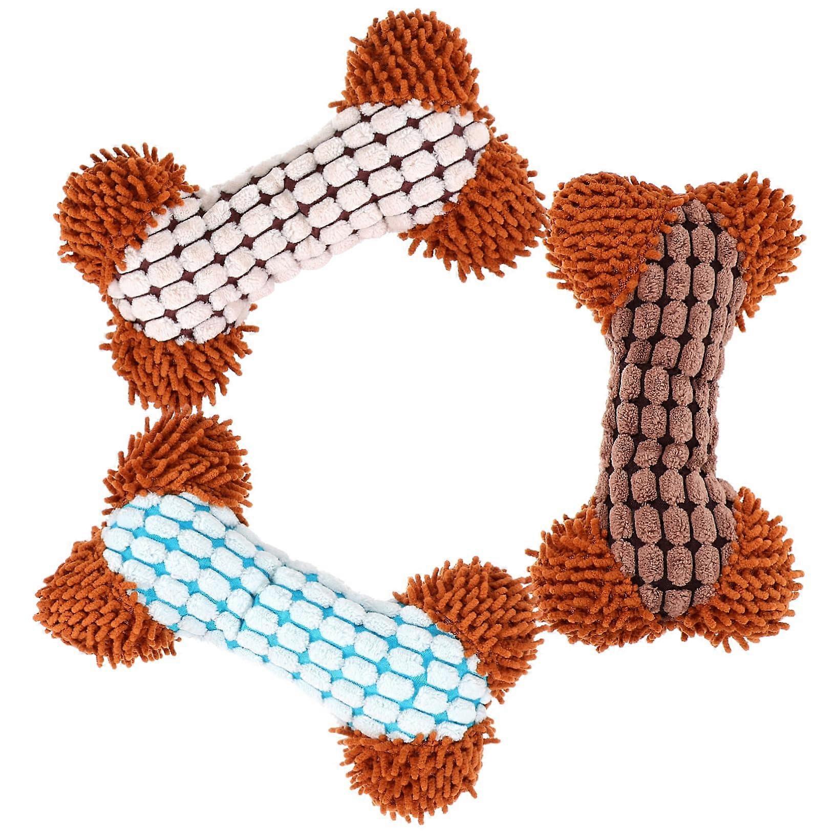 Dog Squeaky Chew Toy 3-Pack, Varied Shapes, For Large And Medium Puppies