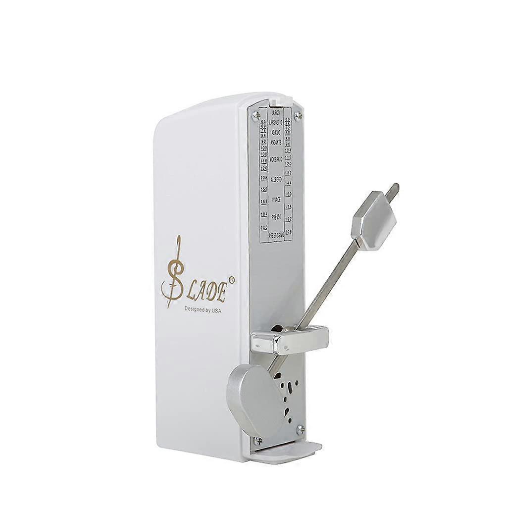 Wood Grain Mechanical Metronome for Piano, Guitar, Violin, Drums and Other Instruments White