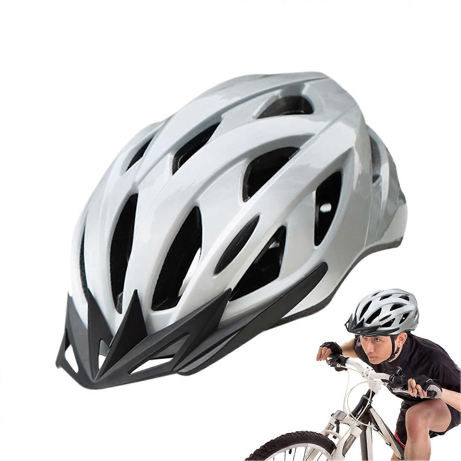 Bicycle Helmet Adjustable Fit With Chin Strap Ventilation Unisex Gradient White For Mountain Biking Commuting Outdoor