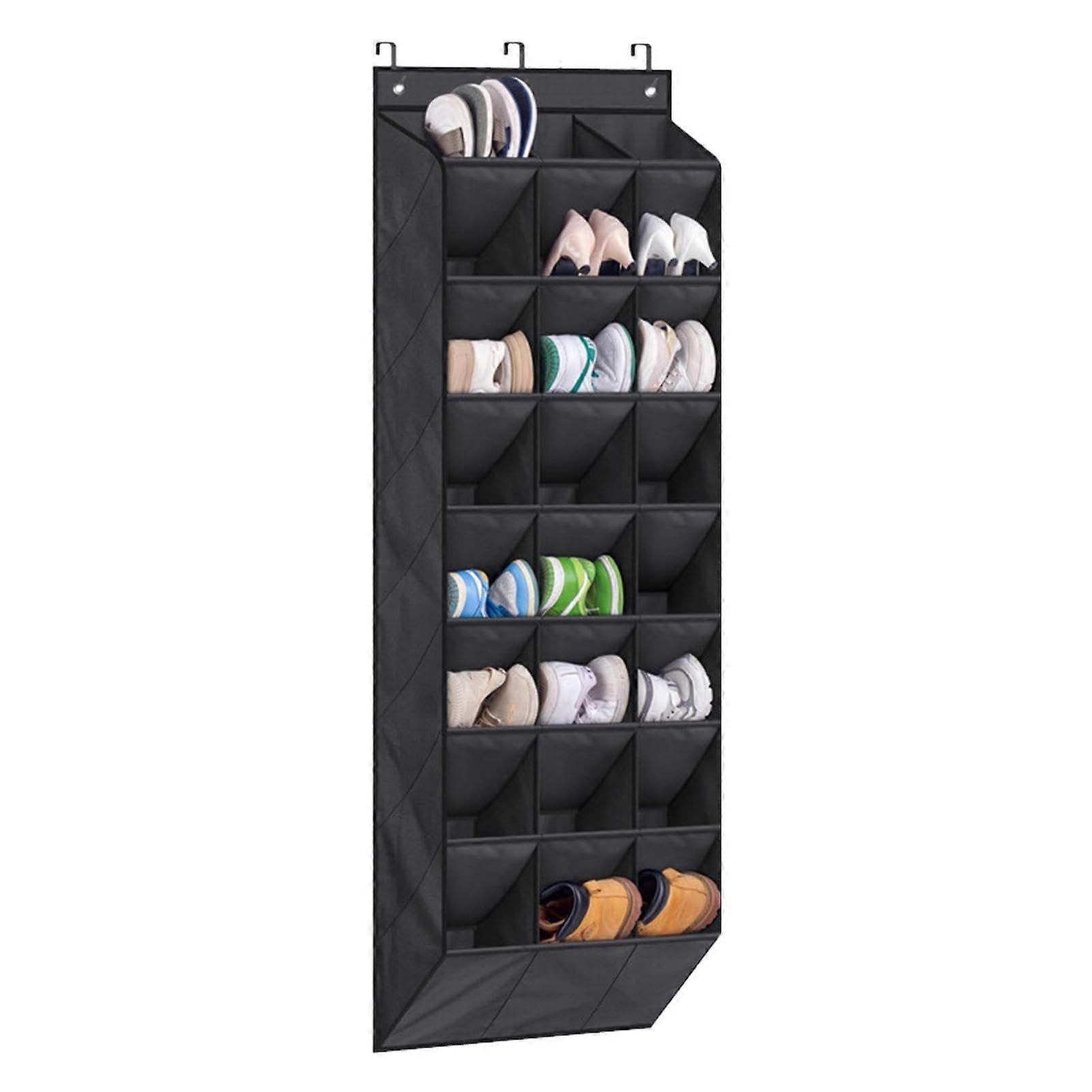 Over Door Shoe Storage Wall-Mounted Closet Door Organizer 24-Compartment Boot Organizer Door Storage Solution