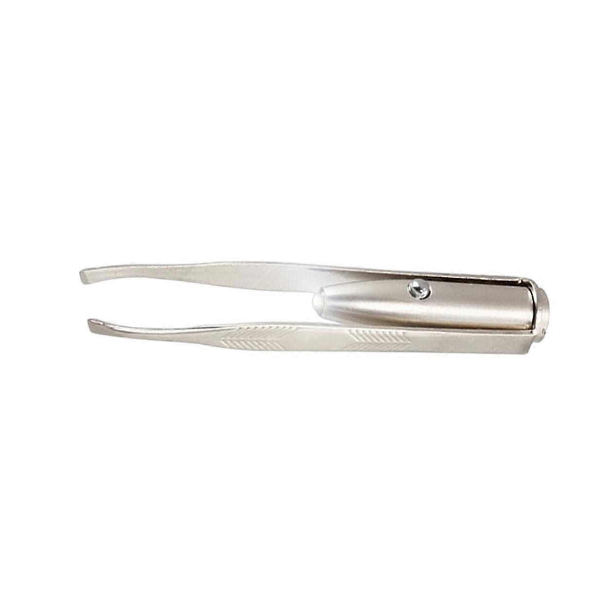 Creative LED Light Eyebrow Tweezers for Precise Hair Removal, Portable Makeup Tool with Integrated Light and Simple Push of a Button