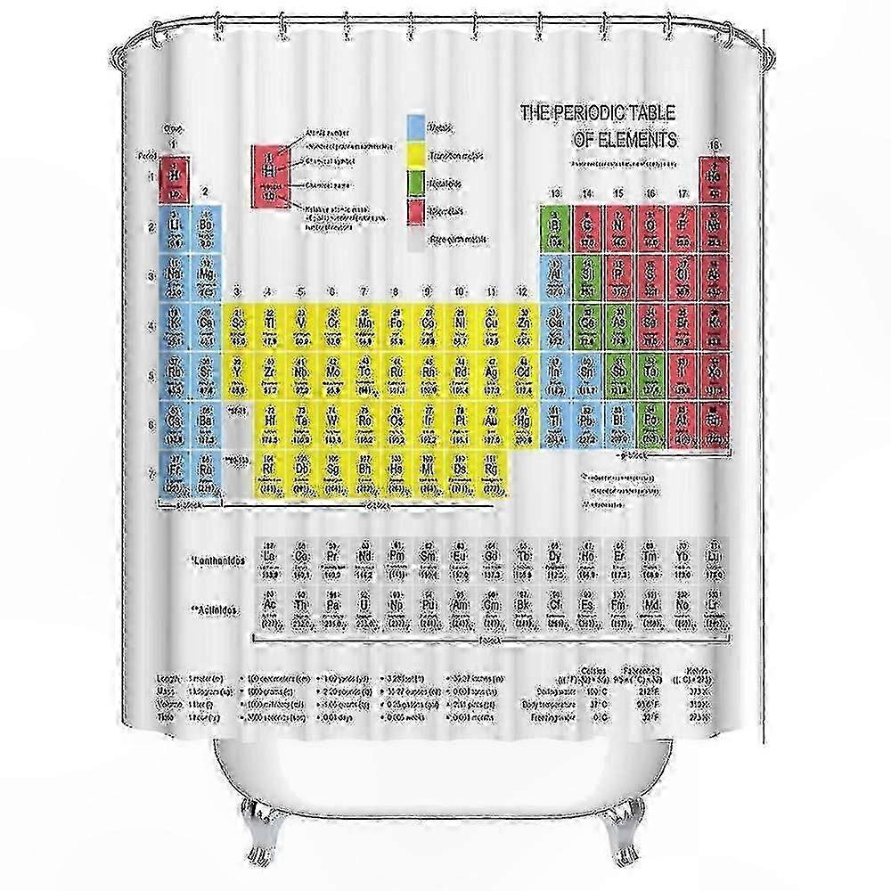 Polyester Waterproof Shower Curtain with Periodic Table Design