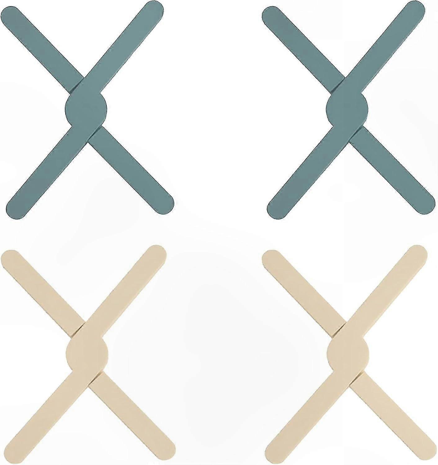 Heat-Resistant Silicone Trivets, Foldable Non-Slip Cross Design for Kitchen Use with Pots, Dishes, and Plates