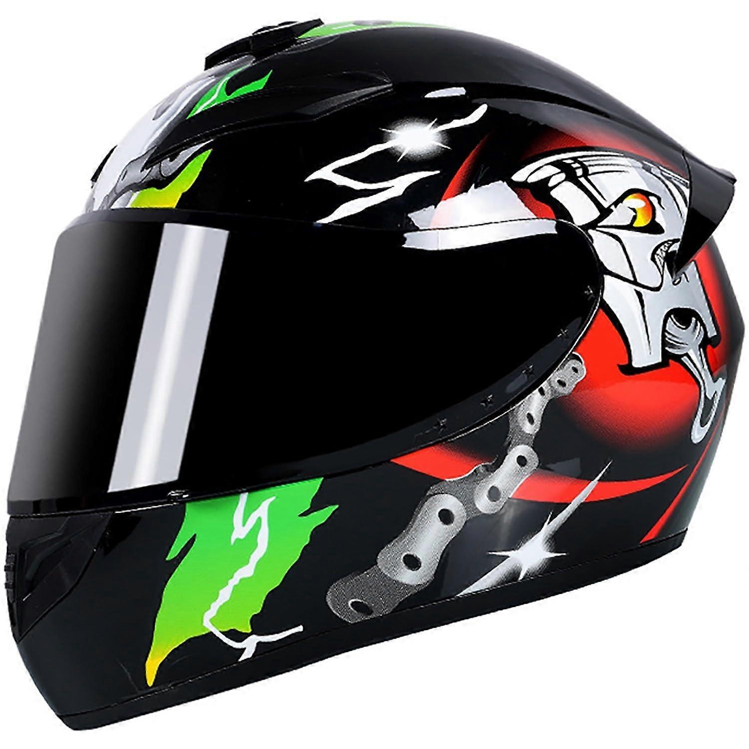 Integral Motorcycle Helmet Integrated Design With Multiple Ventilation Holes DOT Approved For Adults Size XL Racing