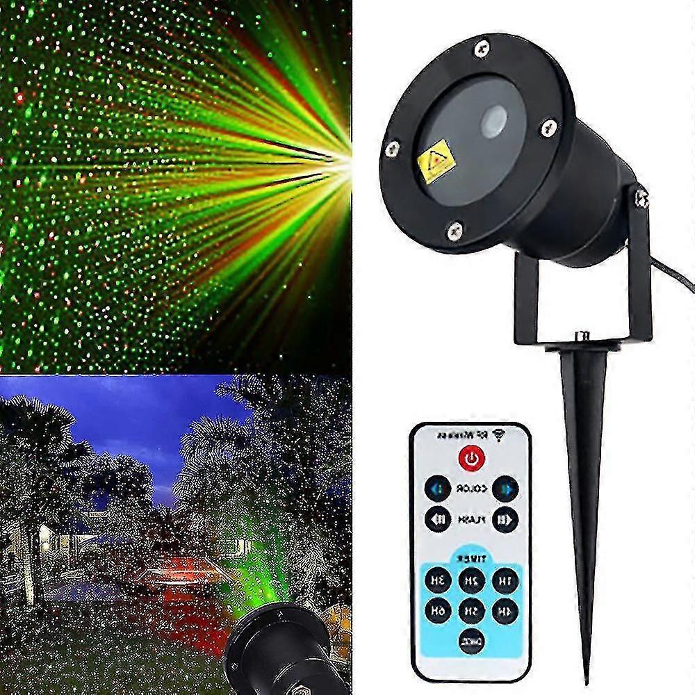 Buiten laserprojector licht, rood en groen laserlicht, tuin gazon verlichting