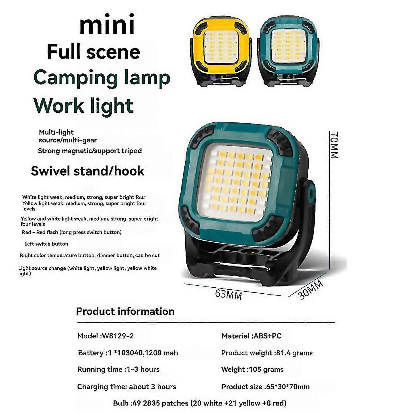 For super bright portable camping lantern mini working light Suitable For Everyday Use