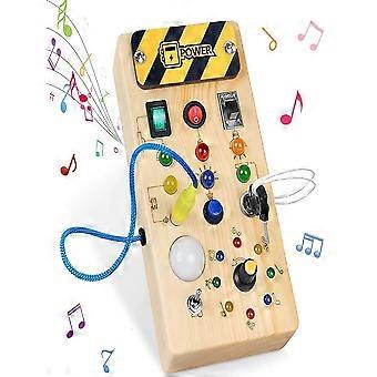 Kids Toys for Early Education Electronic LED Light Baby Wooden Sensory Busy Board Montessori for 