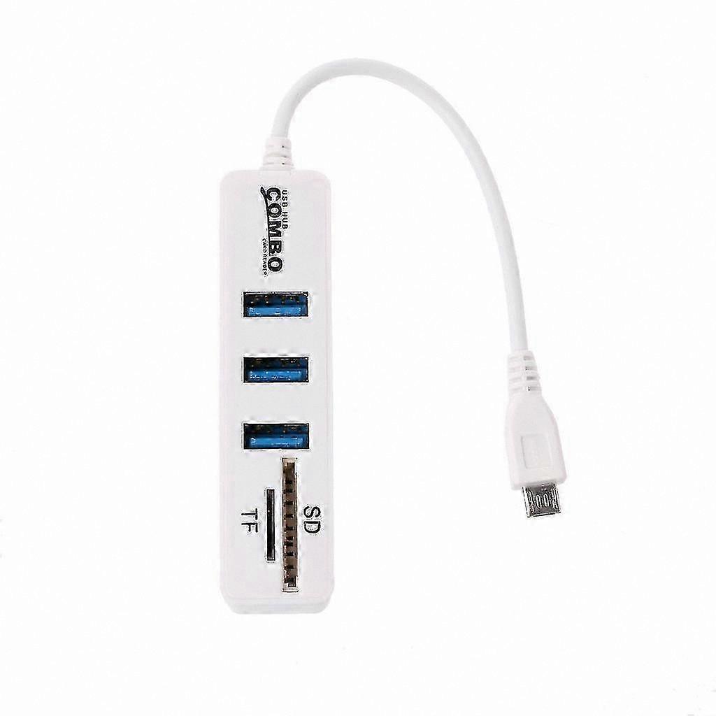 USB 2.0 3-Port Hub with Power Adapter for Multi-Device Connectivity