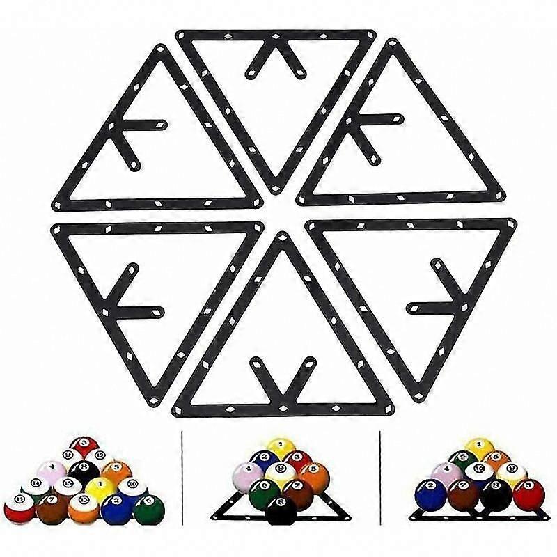 6-Piece Billiard Triangle Rack Set for Pool Table Ball Positioning Accessories