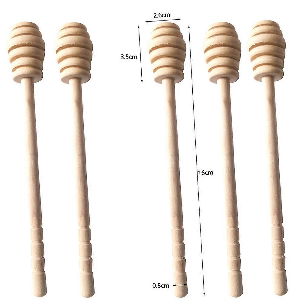 High Quality Honey Stir Bar Mixing Handle Jar Spoon Practical 1Pc Wood Dipper Honey Long Stick Supplies Honey Kitchen Tools