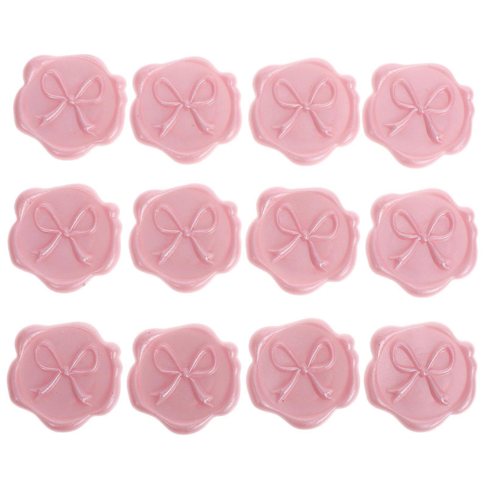 12pcs Decorative Self Adhesive Wax Seal Stickers with Bow Design – Pearlescent Finish, Removable & Reusable for Weddings, Holidays, Invitations,