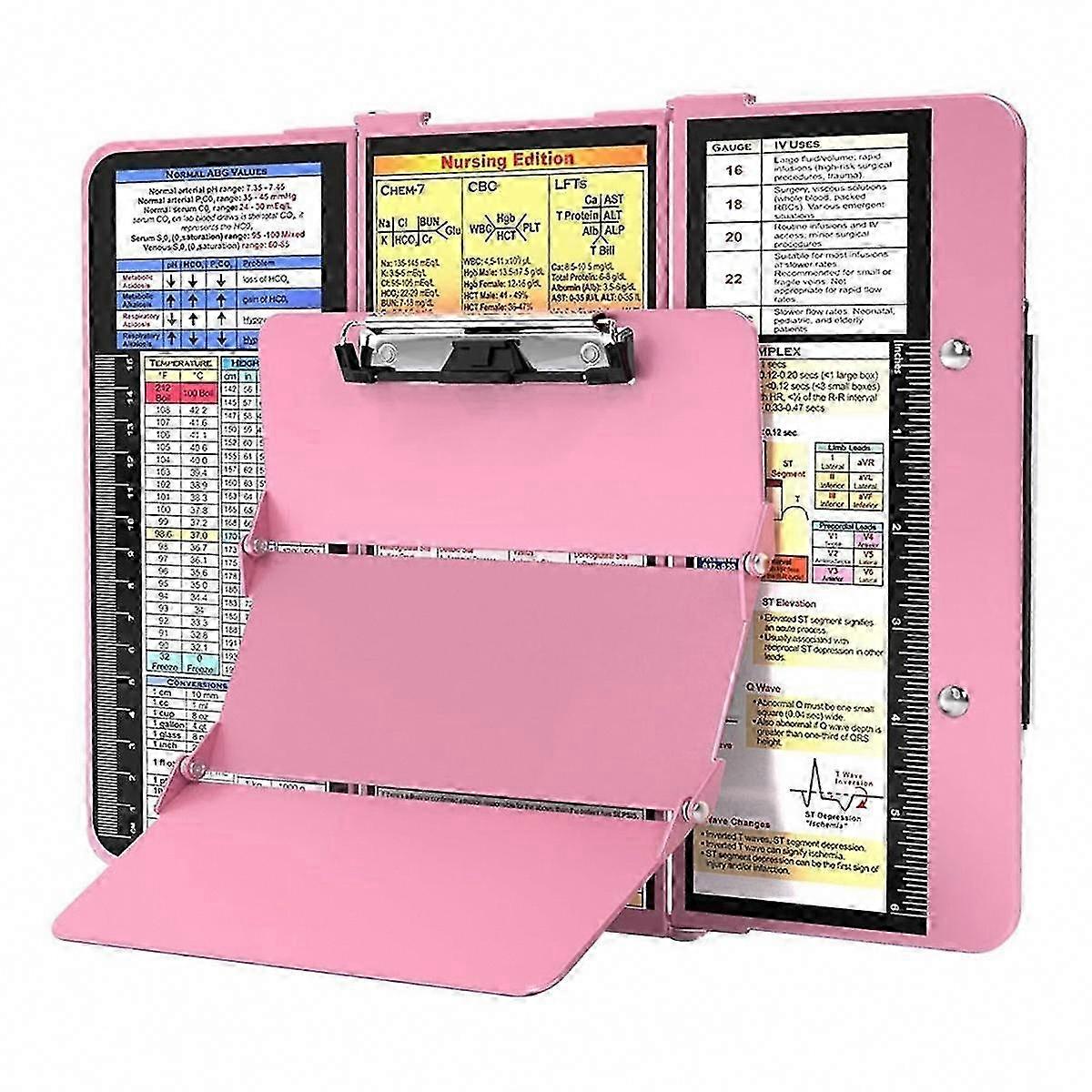 Nursing Clipboard Foldable, Low Profile Clip with Pen Pocket for Students and Nurses