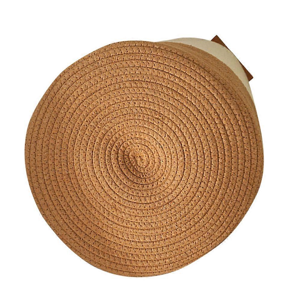 Khaki Cotton Rope Storage Basket for Home Organization with Large Capacity and Design 12.5 inches