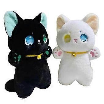 25cm Black and White Cat Plush Toy Grab Stuffed Animal Dolls Children's Toys