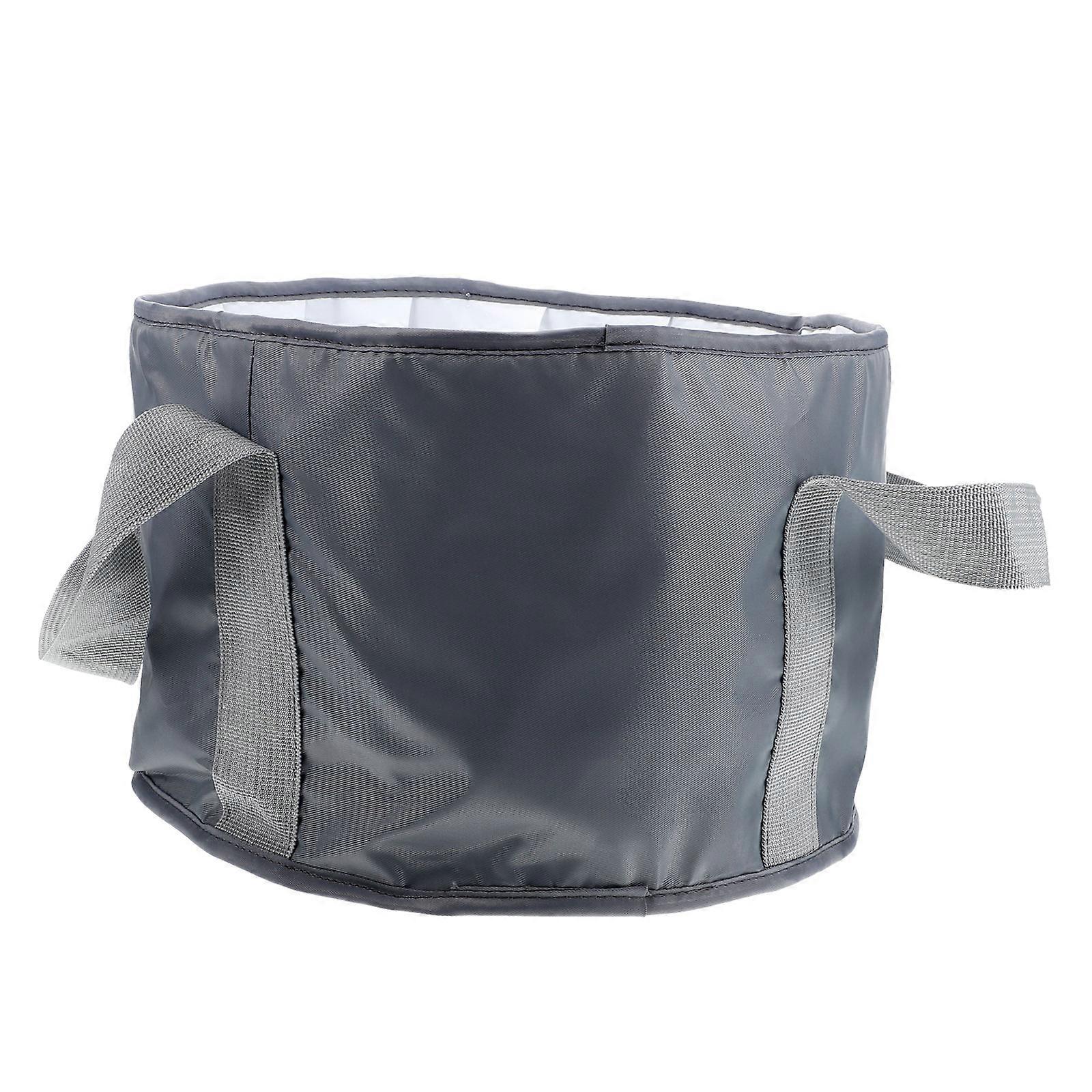 Portable Water Bag Foot Bath Tub Bag Self-Driving Tour Camping Grey Polyester Washing Hands 1Pack