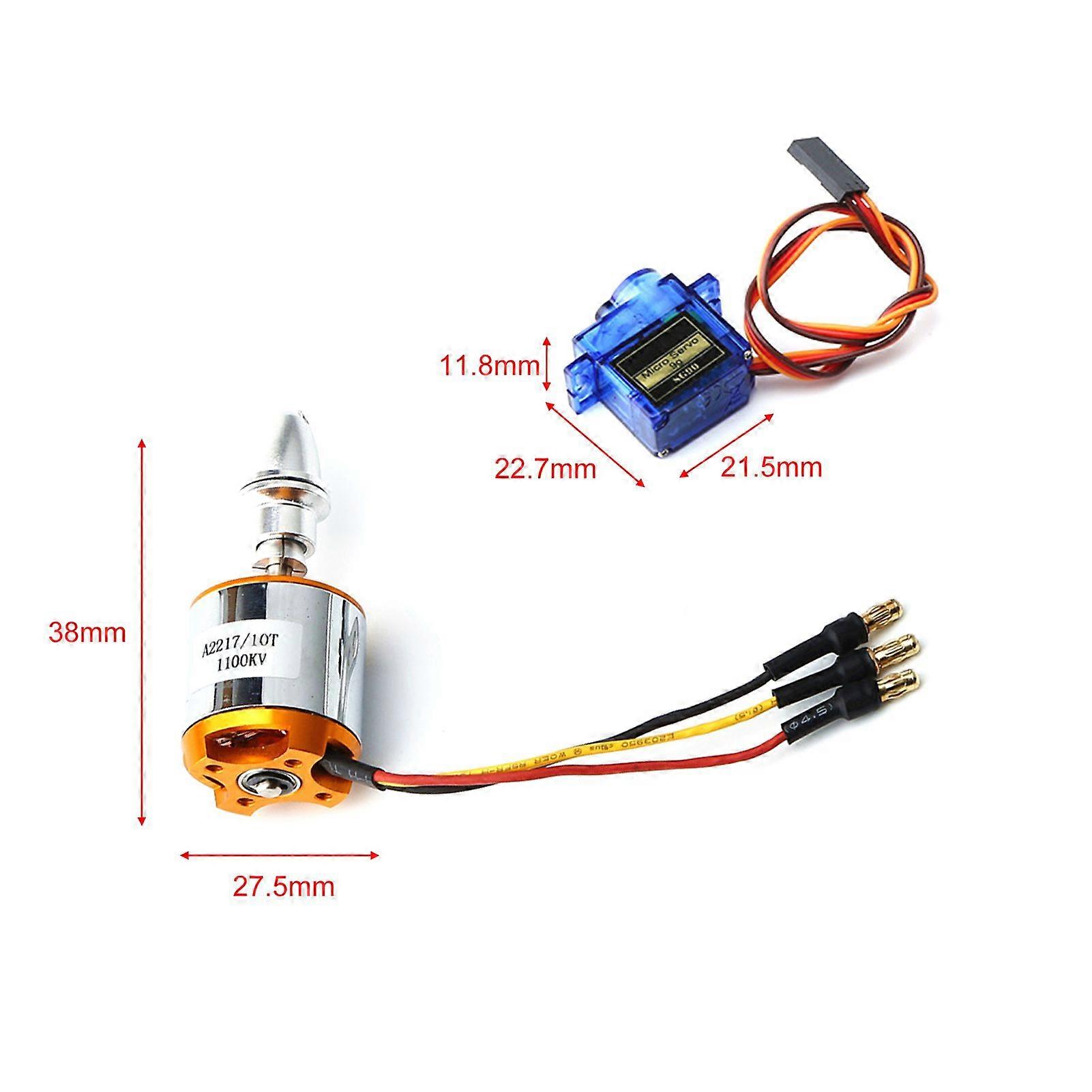 Brushless Motor1100KV 40A ESC 1060 Propeller 9G Micro Servo 2pcs for RC Plane Helicopter XT60 Plug
