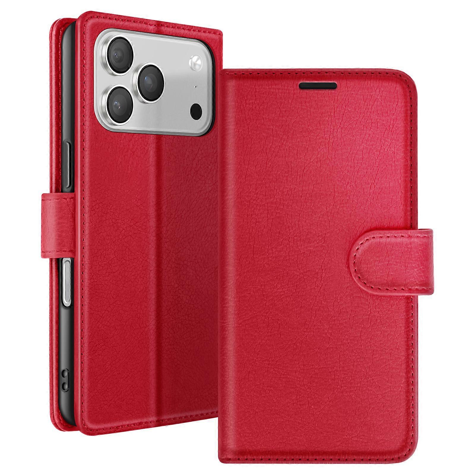 Wallet Case for iPhone 17 Pro with Stand and Magnetic Tab