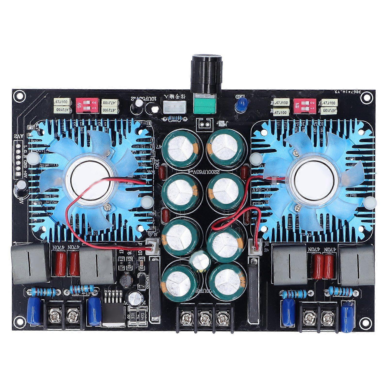 Digital Power Amplifier Board 2 Channel Audio Amplification Module with Cooling Fan TDA8954TH