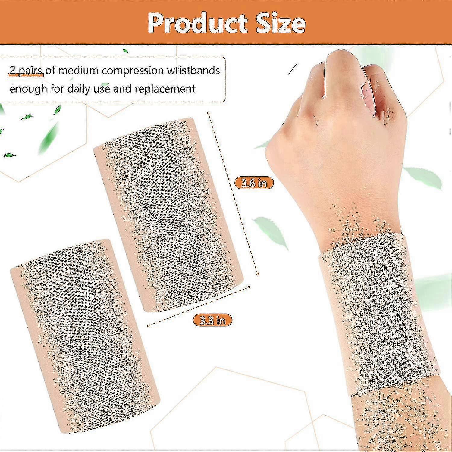 2 Pairs Compression Wrist Sleeve Compression Wrist Brace Wrist Supp...