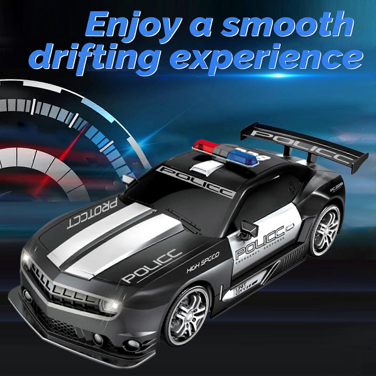 Large 1/12 Scale Remote Control Police Drift Car with Lights