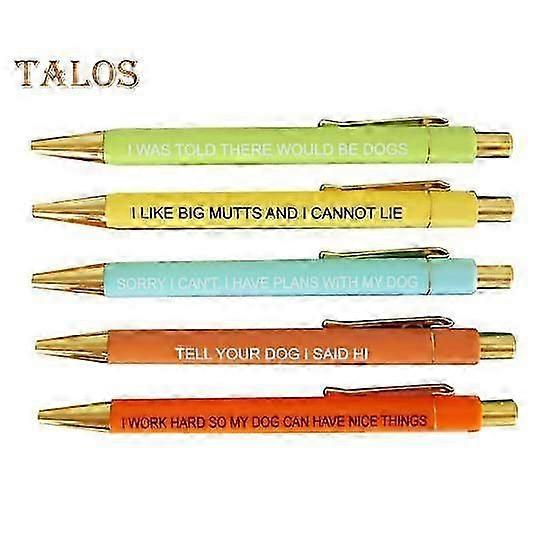 5Pcs Ballpoint Pen Smooth Writing Experience Press Design Colorful Metallic Pens for Memos Lists Notes