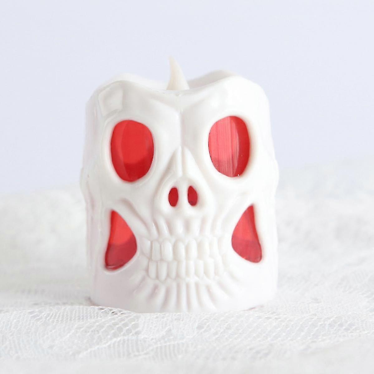 Skeleton Candle Lights,Halloween LED Skull Light Battery Operated Candle Lights for Halloween Party Festival Room Bar Hotel Decor