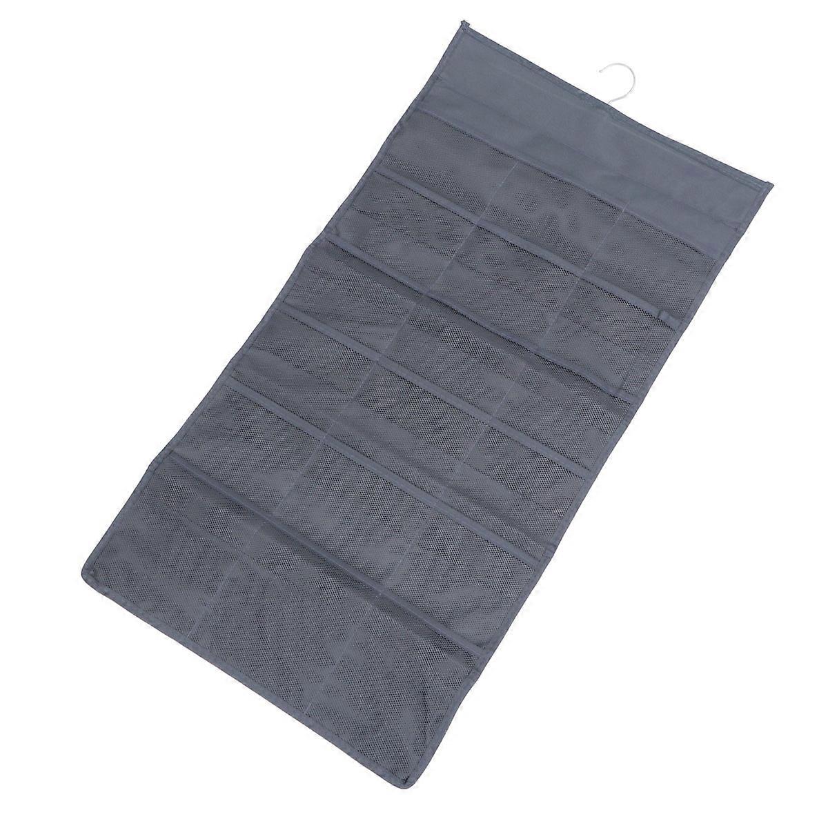 Hanging Storage Organizer Sock Underwear Bag For Home Organization Grey Double Side Storage 1Set