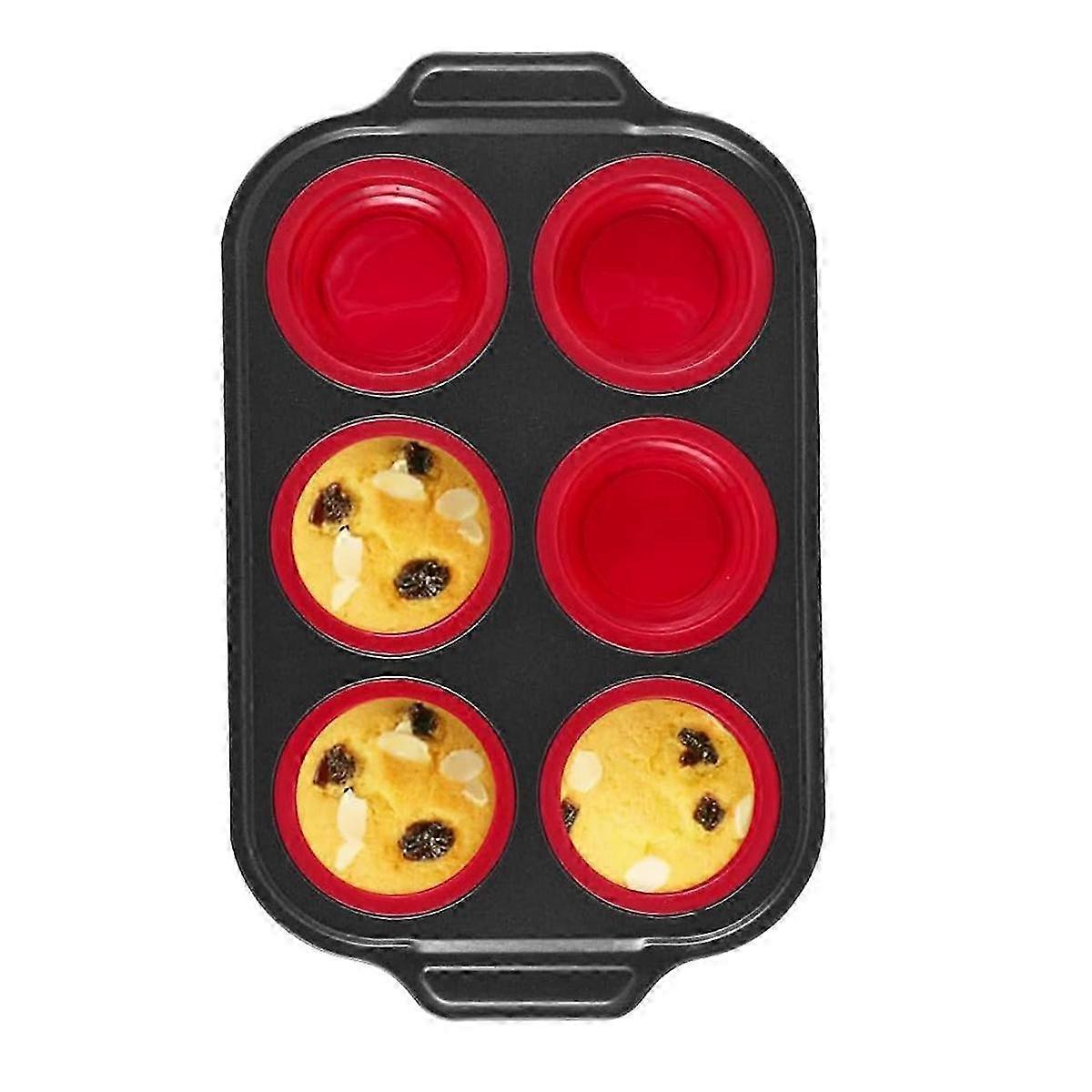 Silicone Muffin Pan Cupcake Pan for Baking, Metal Frame