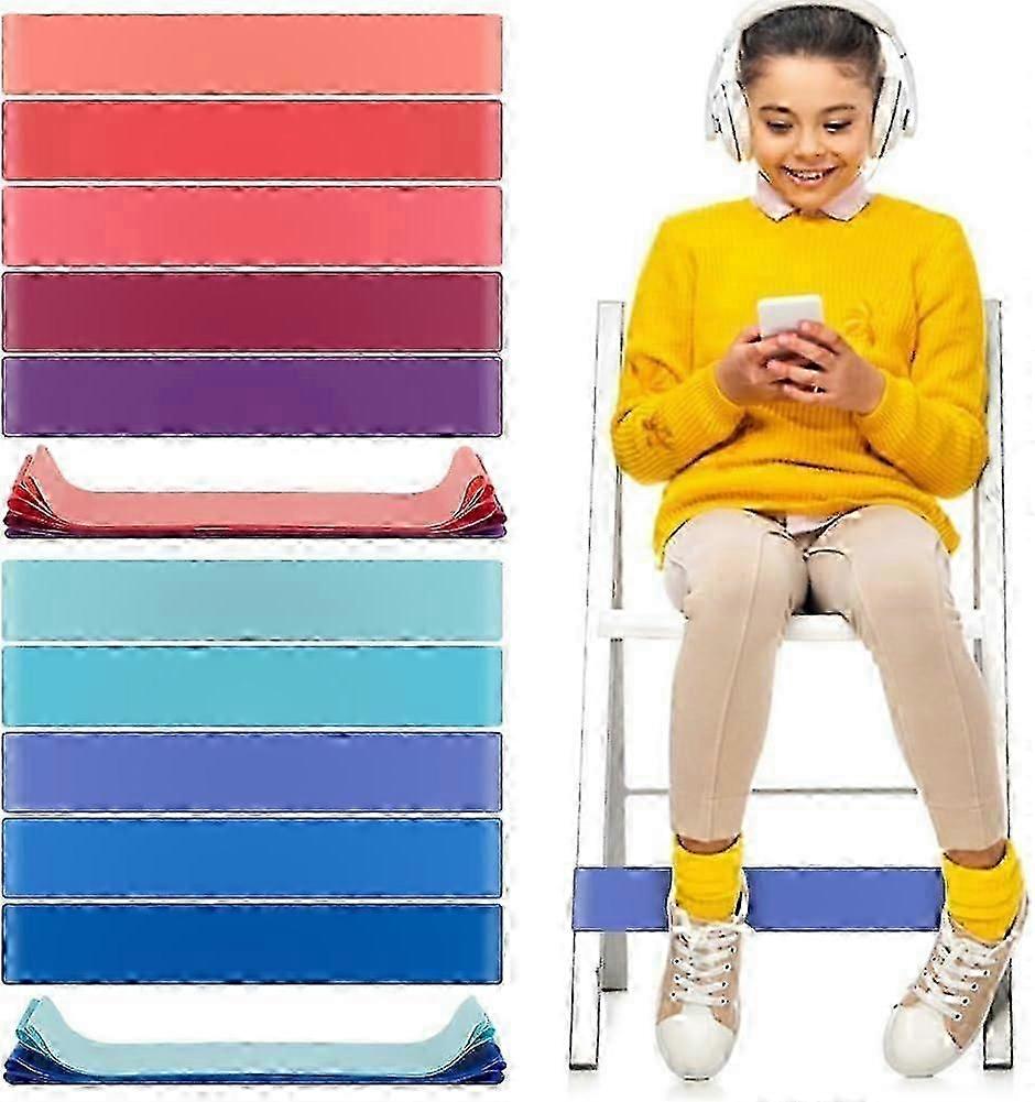 10 pezzi Fasce per sedie per persone con piedi irrequieti 10 colori Elastici in TPE elasticizzato Bande per sedie da aula Fascia per piedi elastica adatta per sensore