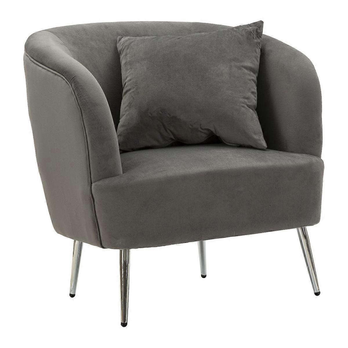 MF313 Fauteuil, Gris, Bois, 73x66x78 cm