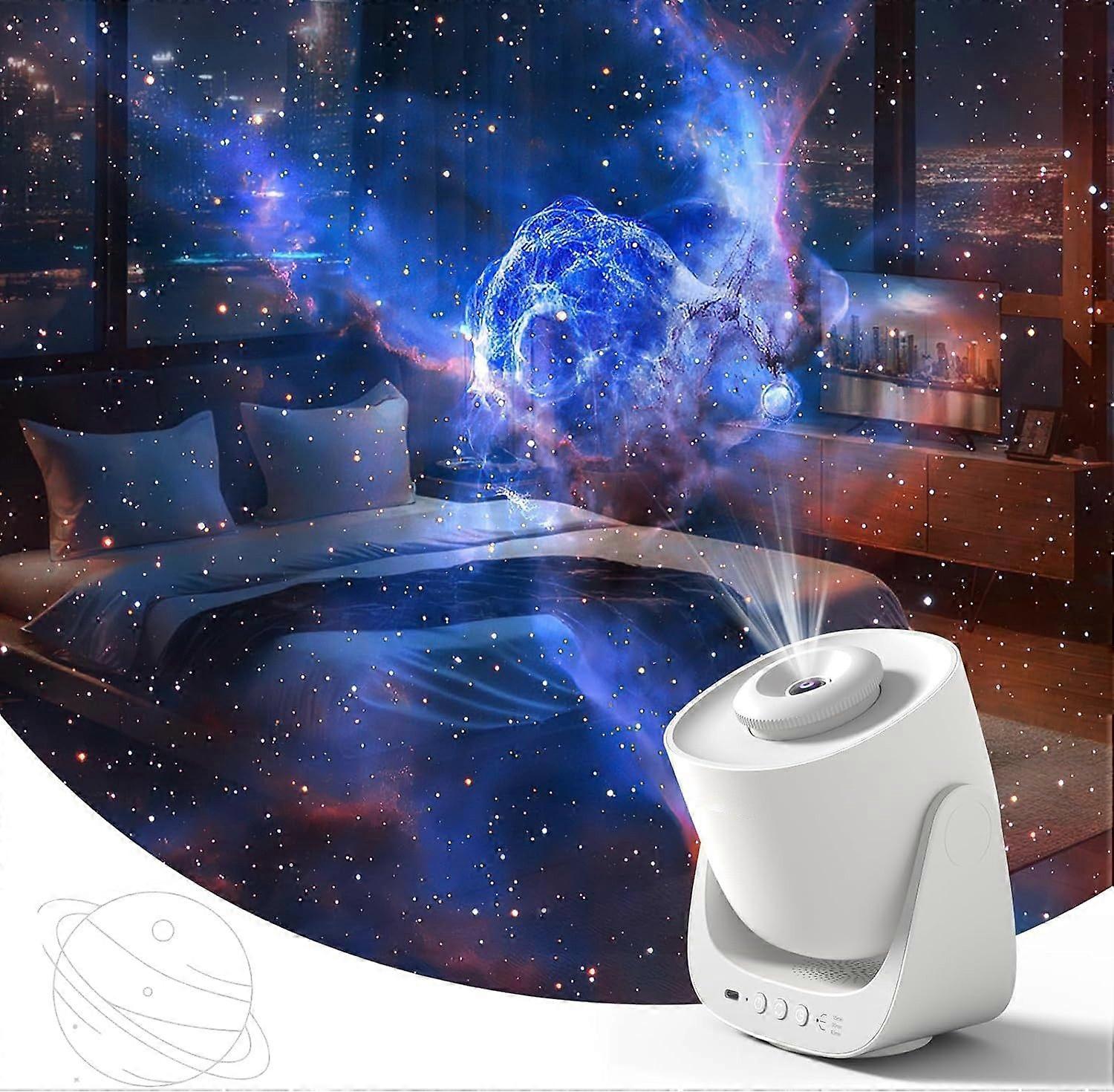 Star Projector, Galaxy Night Light, Home Planetarium Projector with Rechargeable Battery(White)