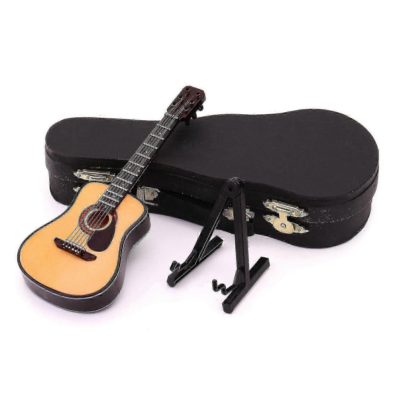 Exquisite Mini Guitar With Stand & For Case Ornaments Home Display Decor Lovers