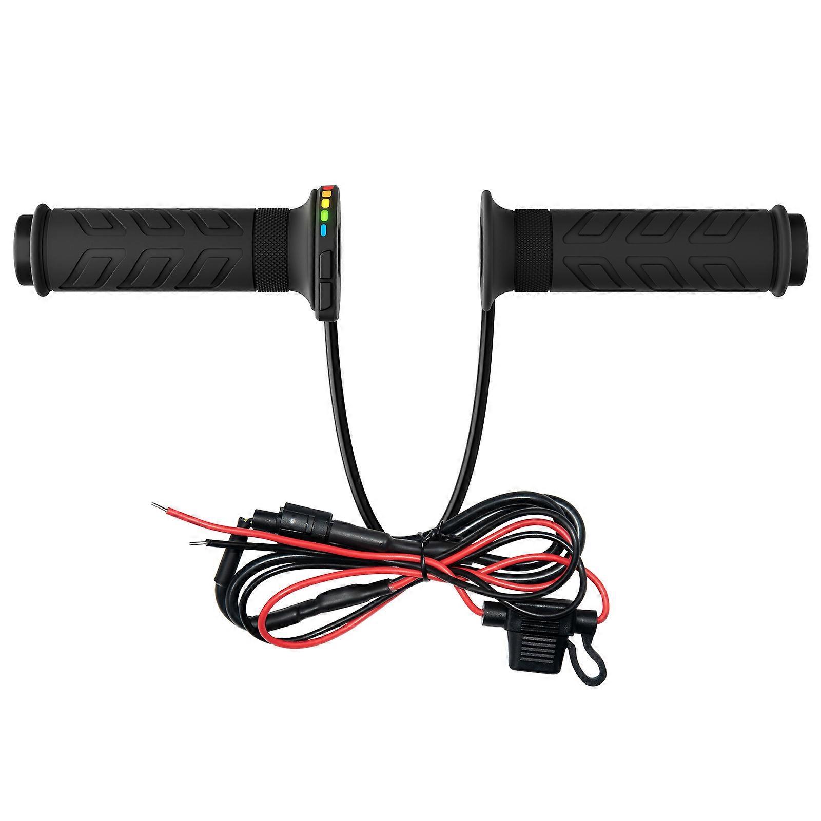 Heated Handle Grips with Memory Technology 5 Level Adjustment Motorcycle Electric Bike Heated Grips Easy Installation Multicolor