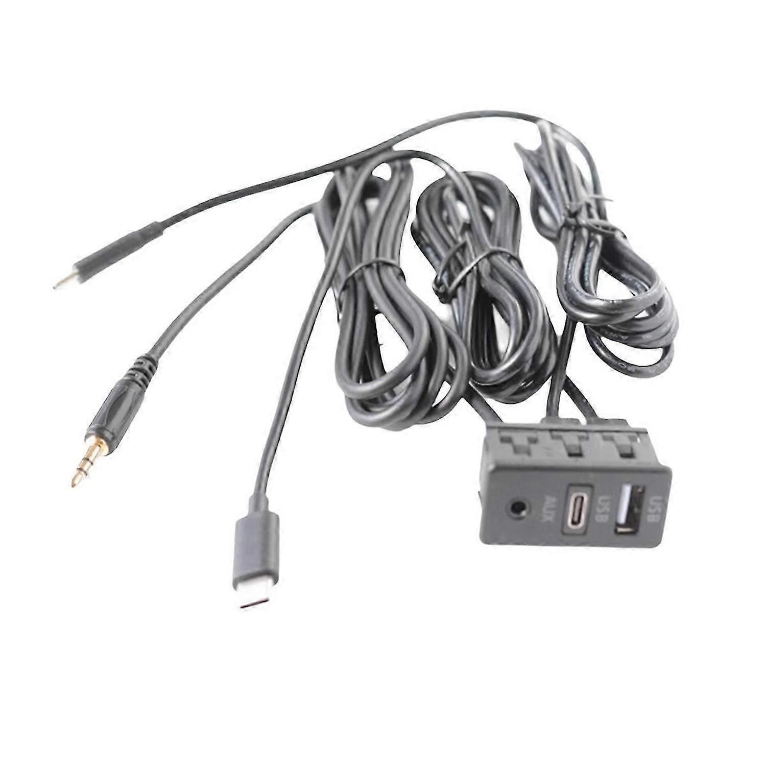 Car Android Navigation Machine AUX Panel Double TYPE-C+AUX Input USB+AUX Interface Panel Extension C