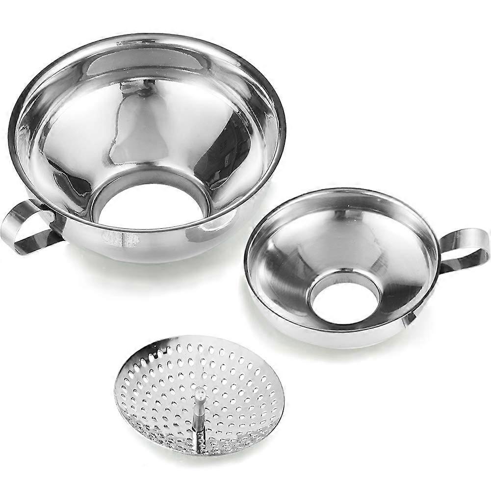 Canning Funnel with Strainer for Wide and Regular Jars - Wide-Mouth Funnels for Kitchen Use 3 Pack
