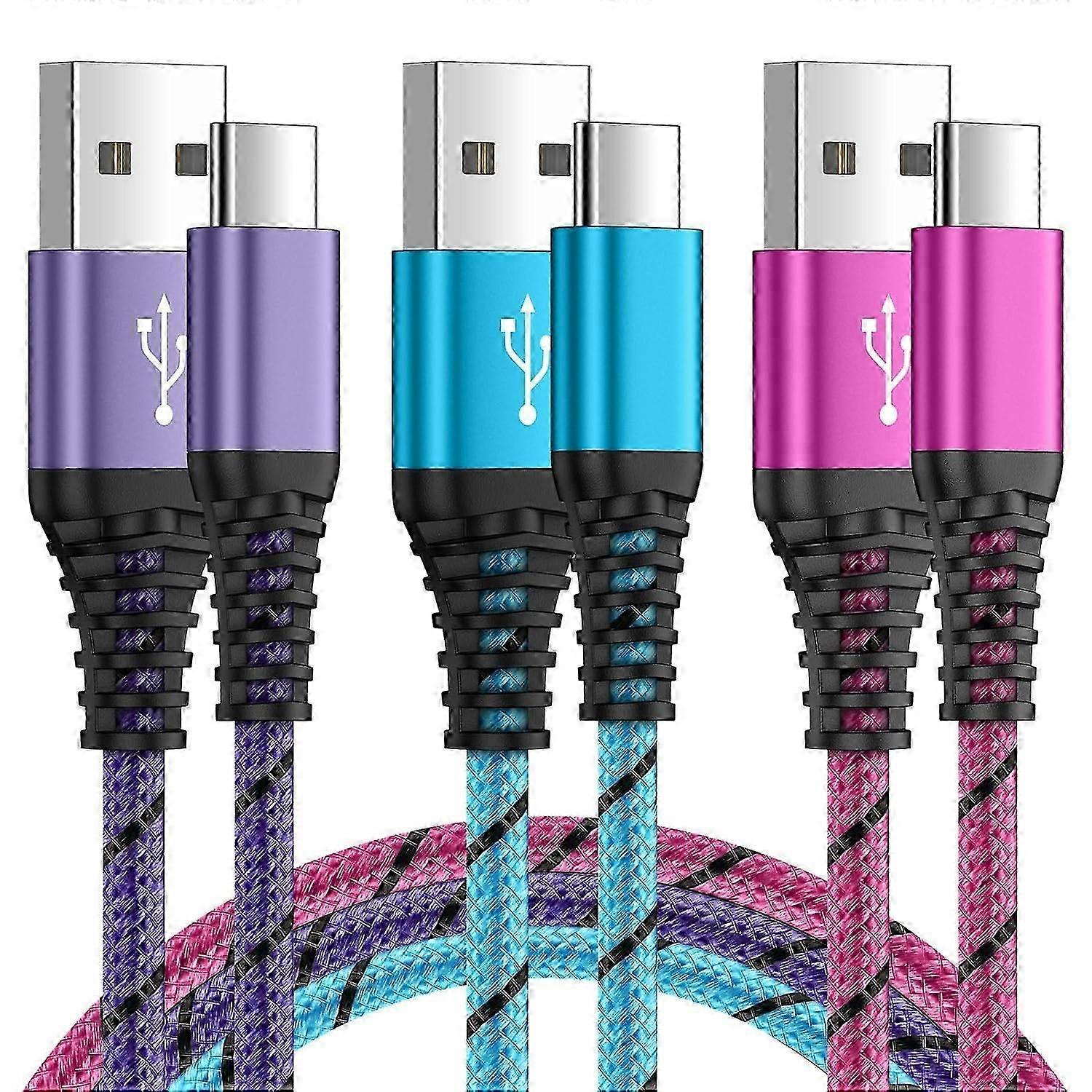 USB C Fast Charger Cable, 3Pack 6FT/1.8M Samsung Charger Cable Fast Charge, Type C Cable Lead