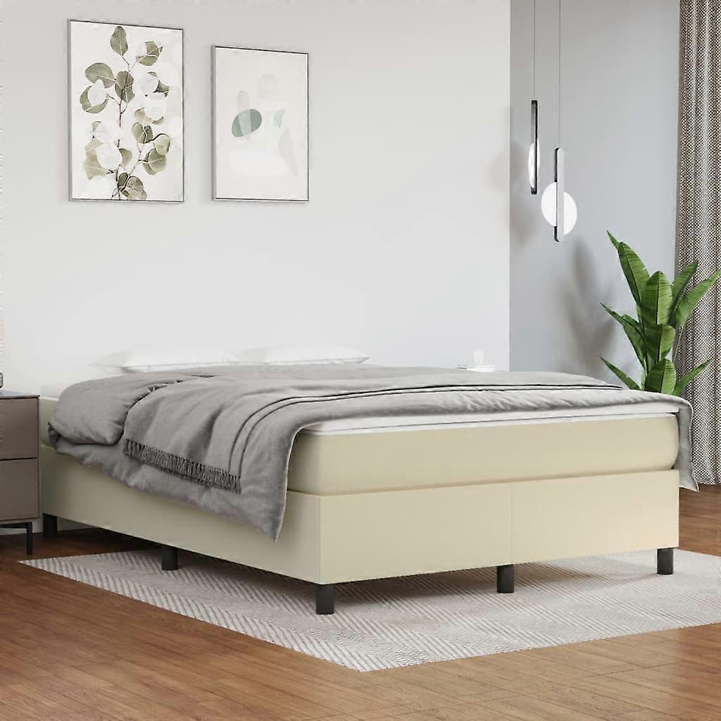 Boxspringbettgestell Creme 140x200 cm Kunstleder