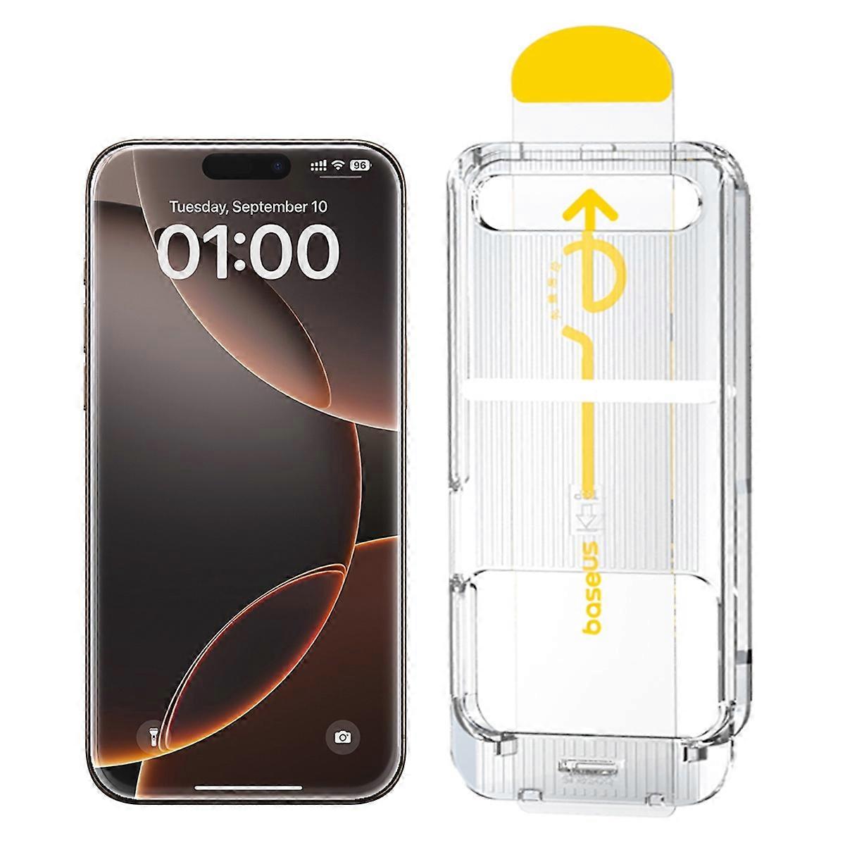 BASEUS For iPhone 17 Pro Max Screen Protector HD Clear Tempered Glass Film with Dust Filter (No Edge