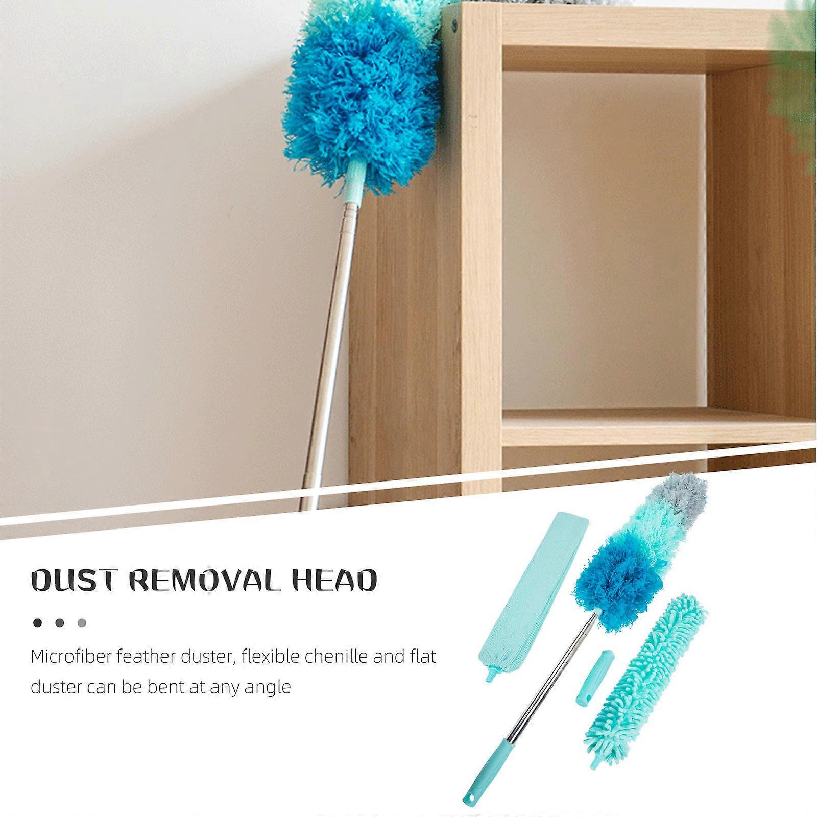 Dust Remover Household Telescopic Cleaning Brush for Ceiling Cleaning Assorted Color Stainless 1Set