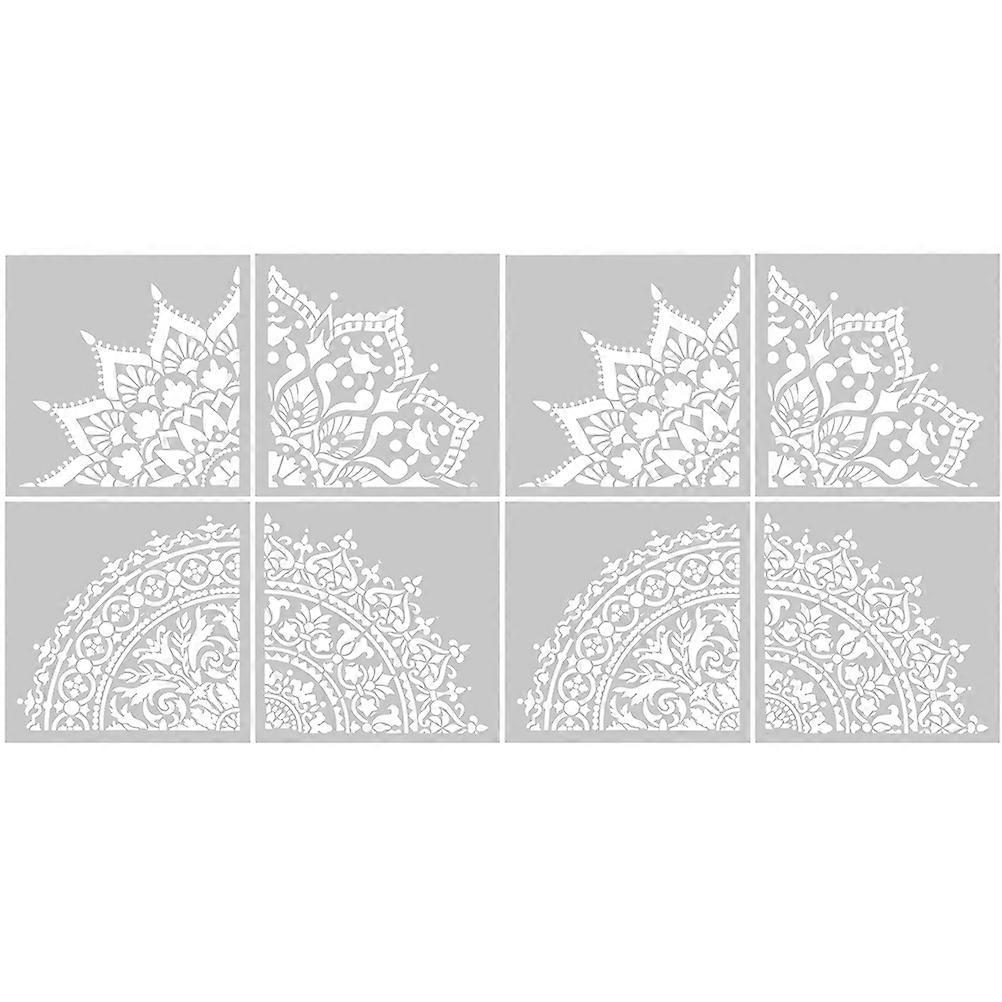 Floor Tile Stencil Furniture Tile Walls White Material Diy 8Pcs
