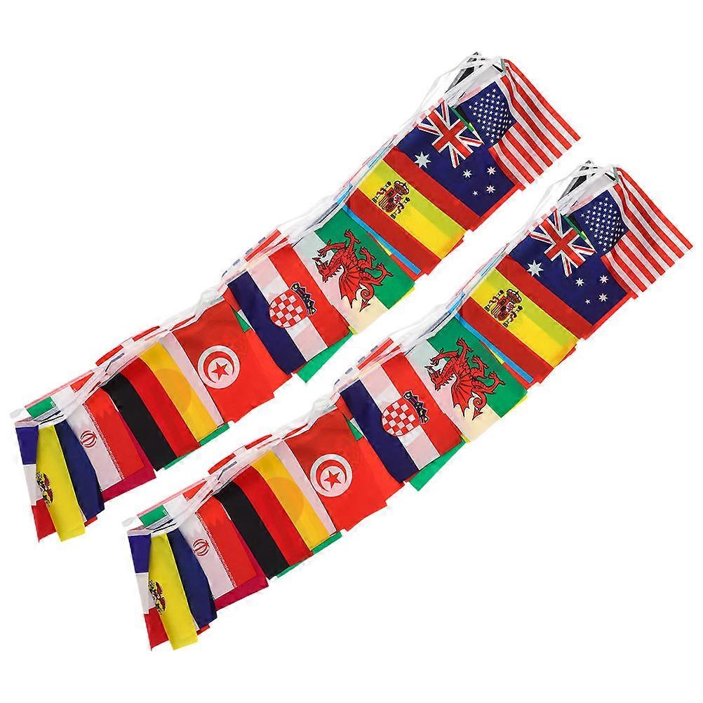 International Flag Banner Soccer Themed String Flag for 10Pcs
