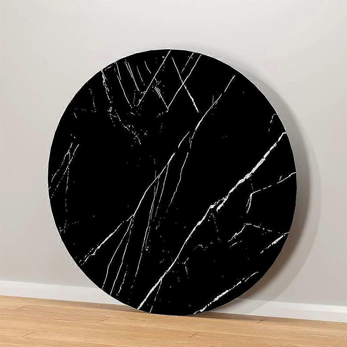 Wood Round Table 16/20/24/36/39 Inch Patio/Dining DIY Circle Tabletop 0.6 Inch Thick Black Marble 60Cm/24In