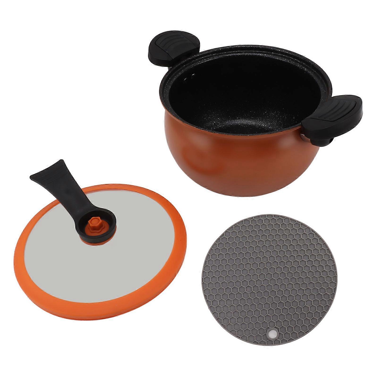Domestic Non Stick Micro Pressure Cooker Multi Functional Big Capacity Micro Pressure Cooking Pots Kitchenware Orange 5L