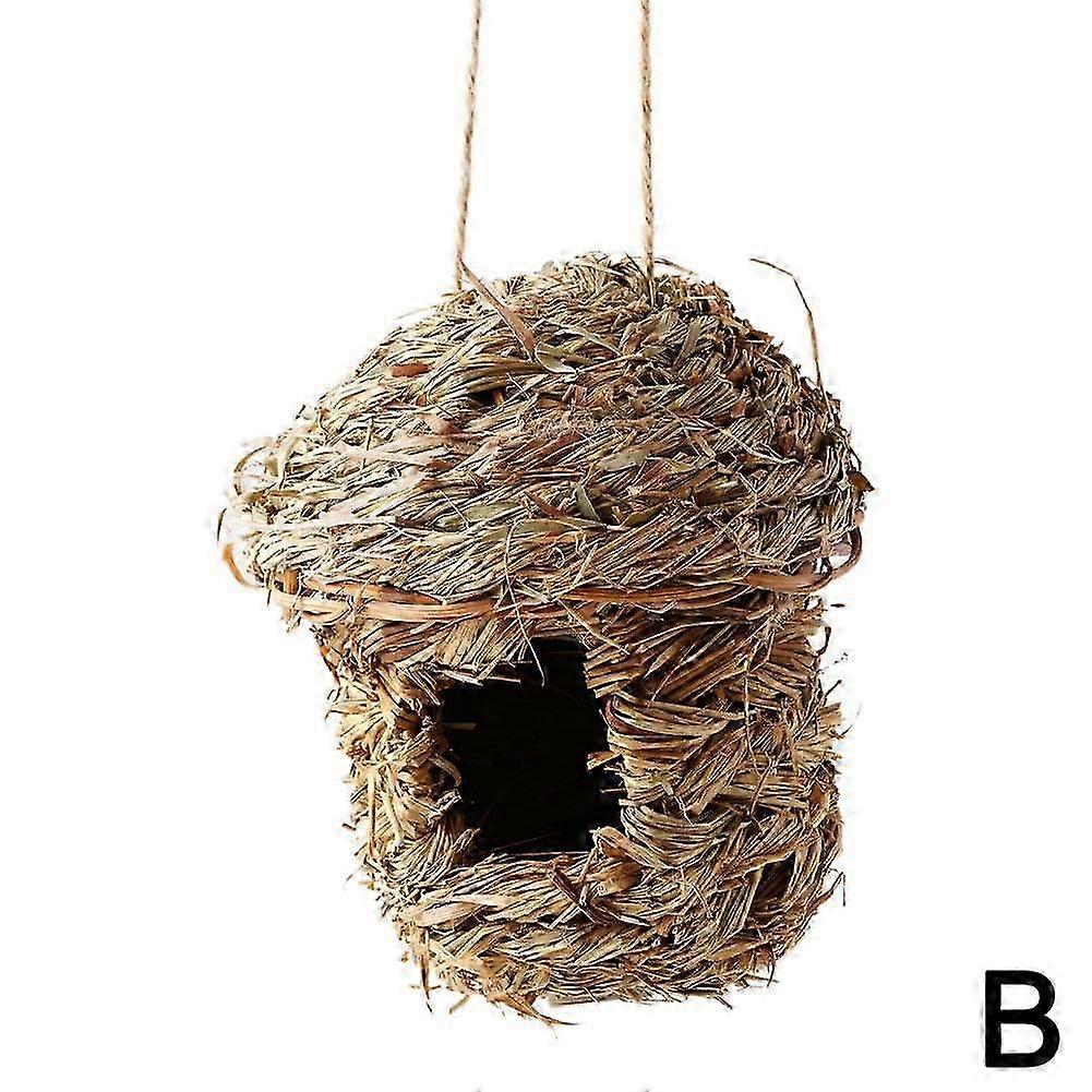 Natural Woven Bird House - Weatherproof Hibiscus Grass Nest With Squirrel-Proof Design 2025