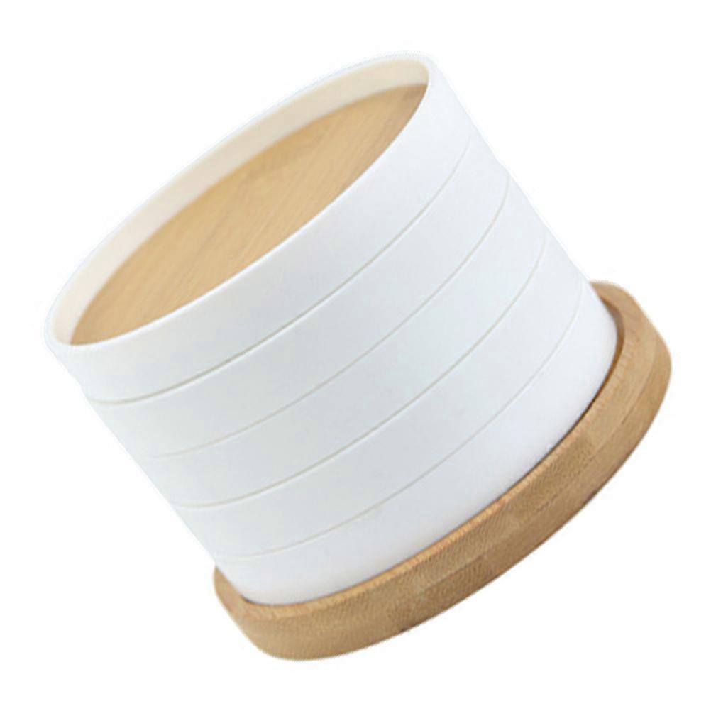 Bamboo Coaster Set for Heat Insulation with Holder 2Sets White