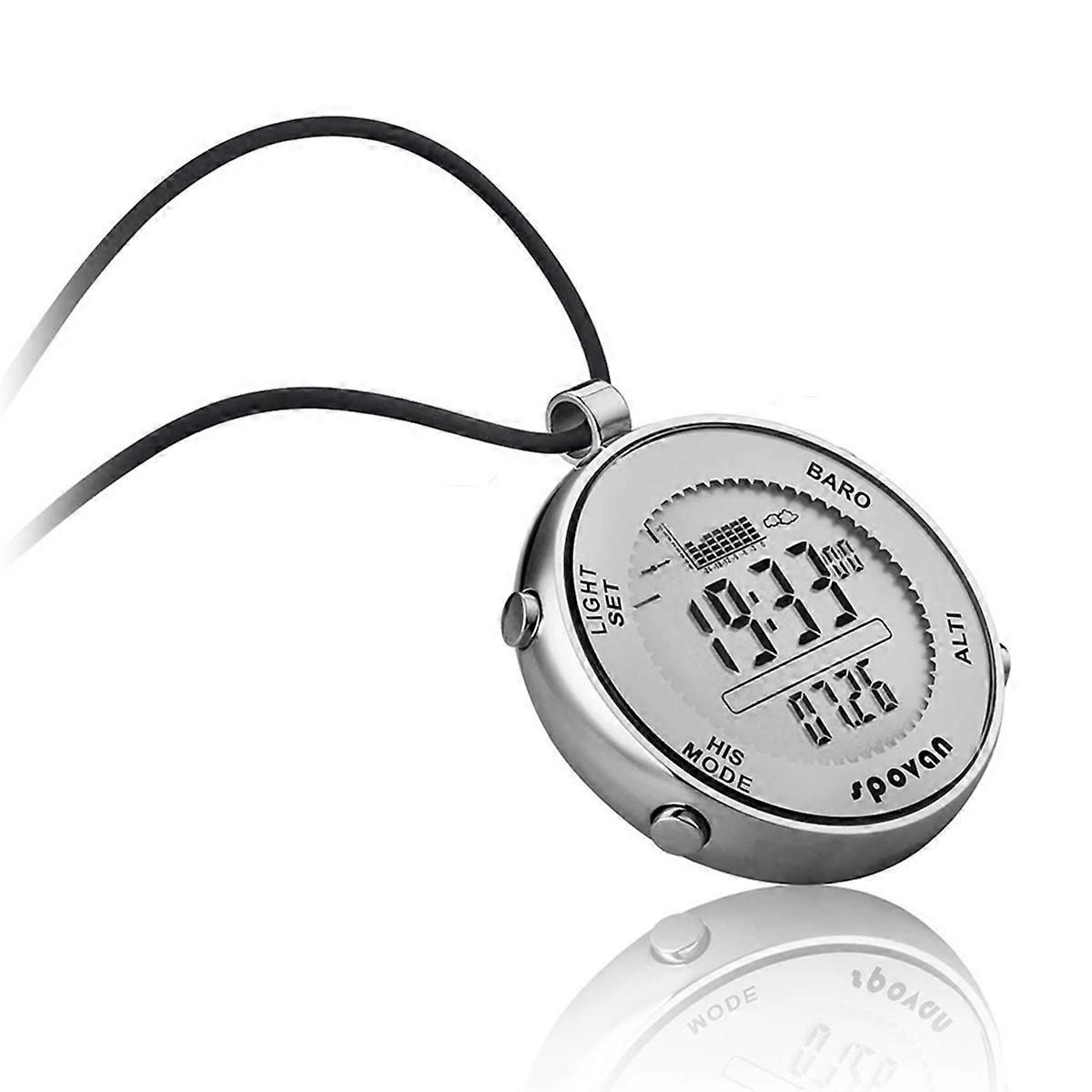 SPV600 Digital Fishing Barometer Stainless Unisex Pocket Watch Suitable for Climbing Running and O
