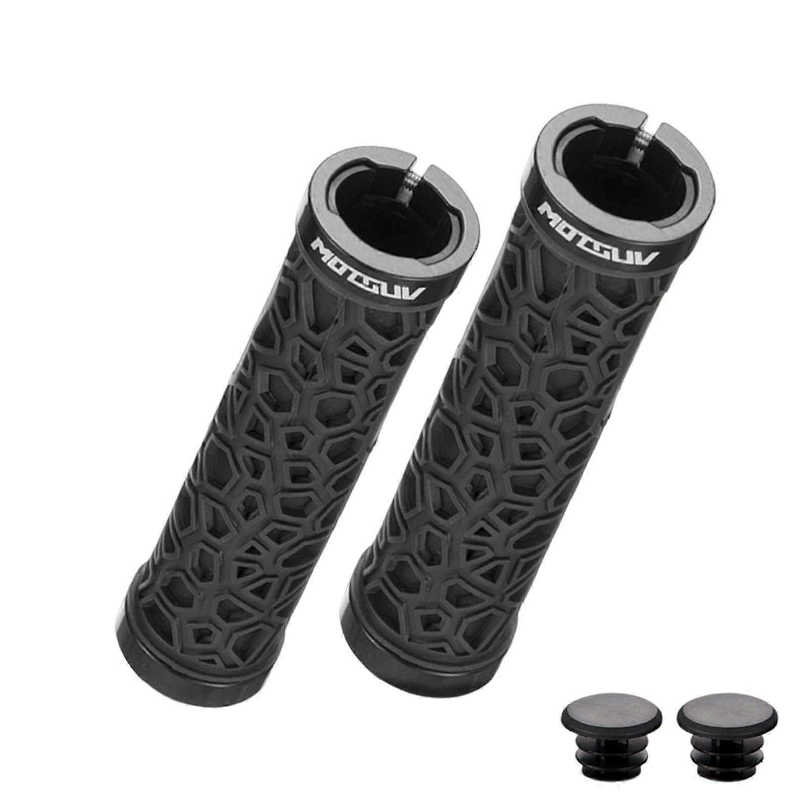 Toudaret Bicycle Handlebars Shock-absorbing Bicycle Grips 1 Pair Ergonomic Non-slip Bicycle Handlebar Grips with Plugs Shock-absorbing for Mountain