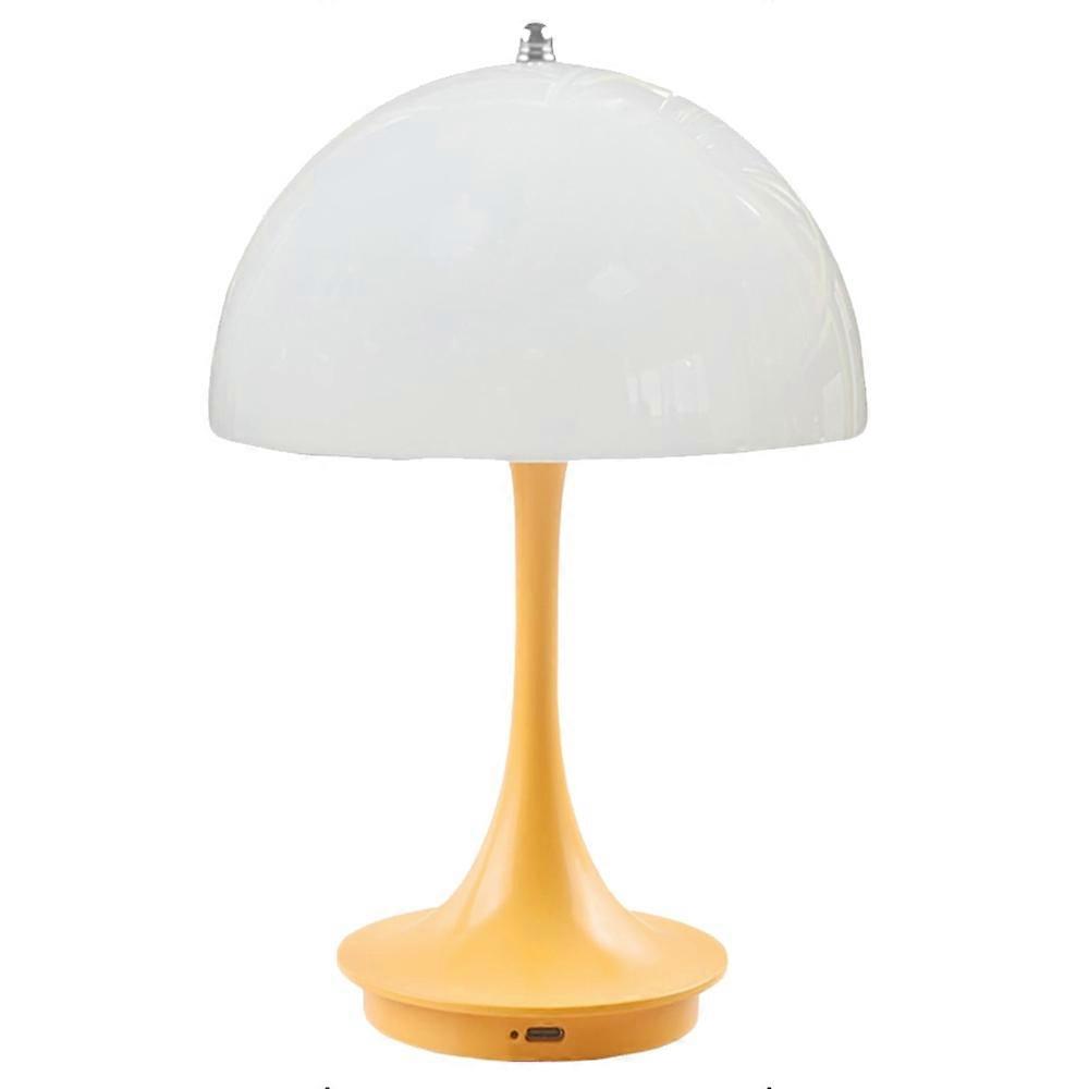 Nordic Mushroom Shape Table Lamp Three Colors Dimmable Bedside Night Light-Yellow