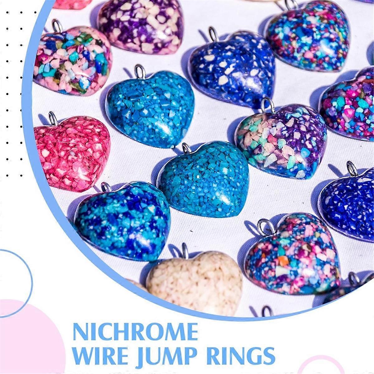 100 Pcs High Temperature Nichrome Wire Jump Rings 0.3 X 0.7inch R Hanging Burning Hooks Nichrome Hoo